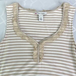 White House Black Market Beige and White Striped Tank Top Women’s Size XS